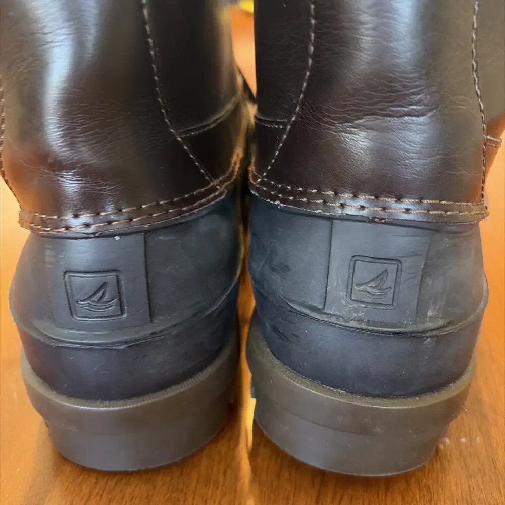 SPERRY TOP-SIDER Men's Size 9.5 M Brown Leather Waterproof Duck Boots STS14495